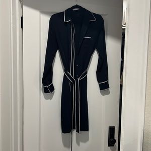 Navy and white Loft button down dress